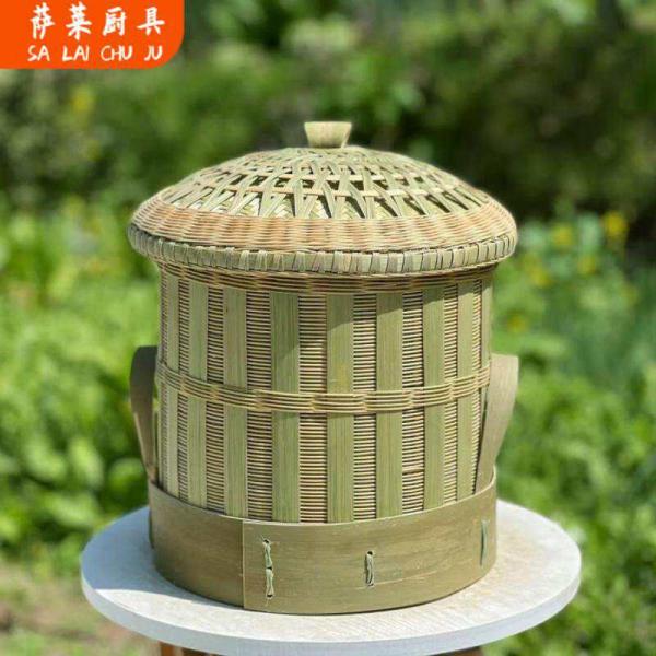 雄沃驰四川特色传统竹编甄子老式纯手工编织家用商用厨房蒸饭竹制蒸饭桶